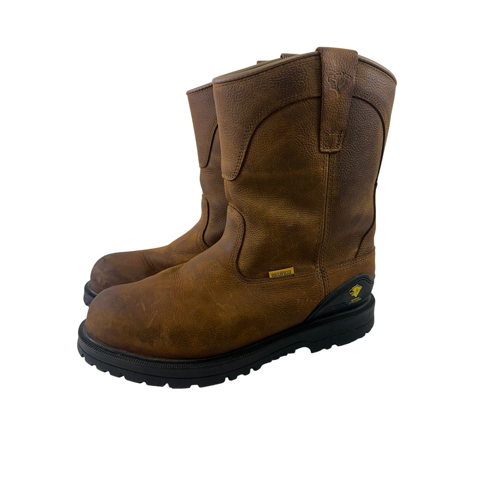 Herman Survivors Bison Waterproof Pull On Steel Toe Work Boots Brown Mens 10